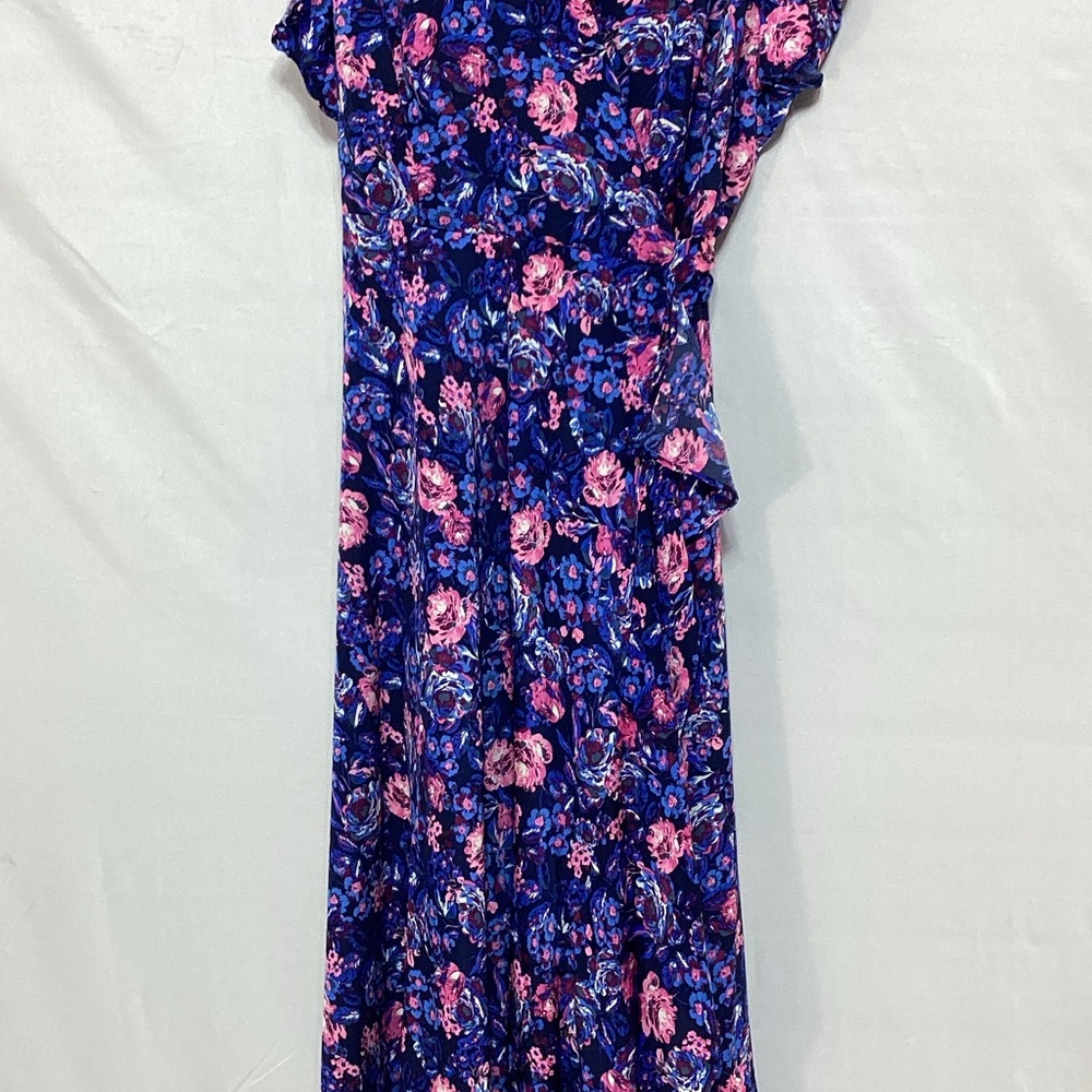 NWT XL Ava & Aiden Blue and Pink Floral Maxi Dress - Picture 7 of 12